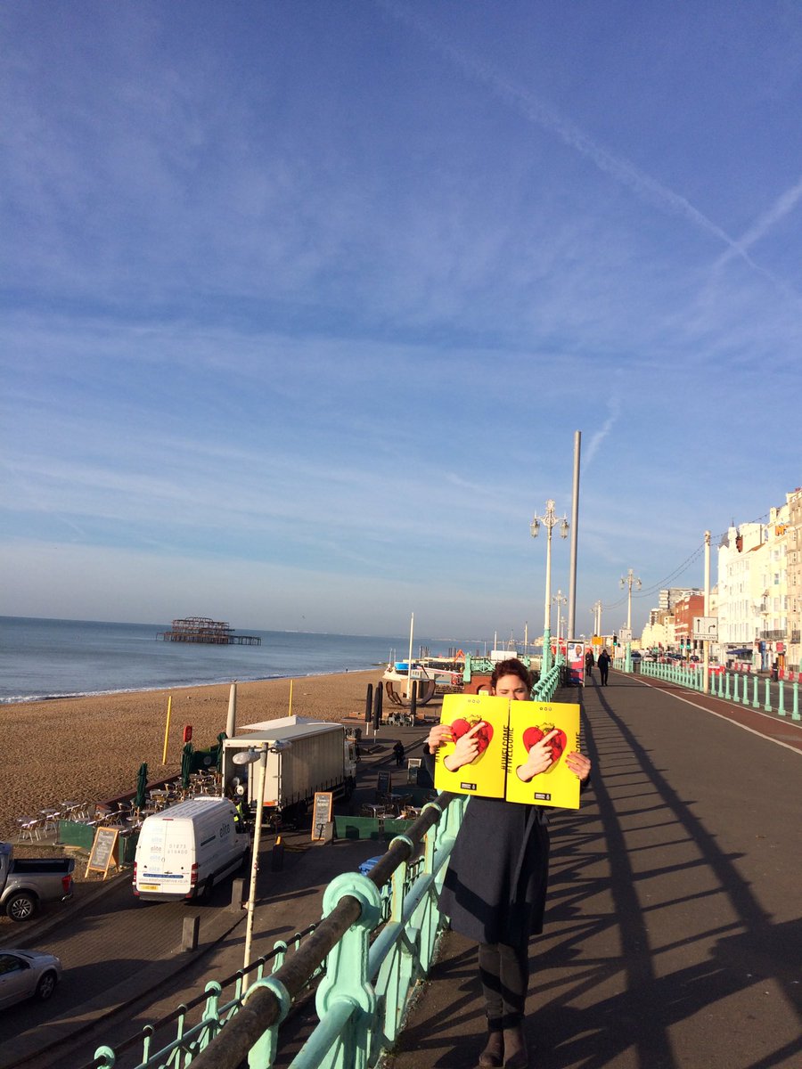 bozboz's tweet photo. Gone Guerrilla in #Brighton to raise awareness of @Amnesty #iwelcome campaign we're working on. Get involved and welcome #refugees https://t.co/WIGpMGpnei