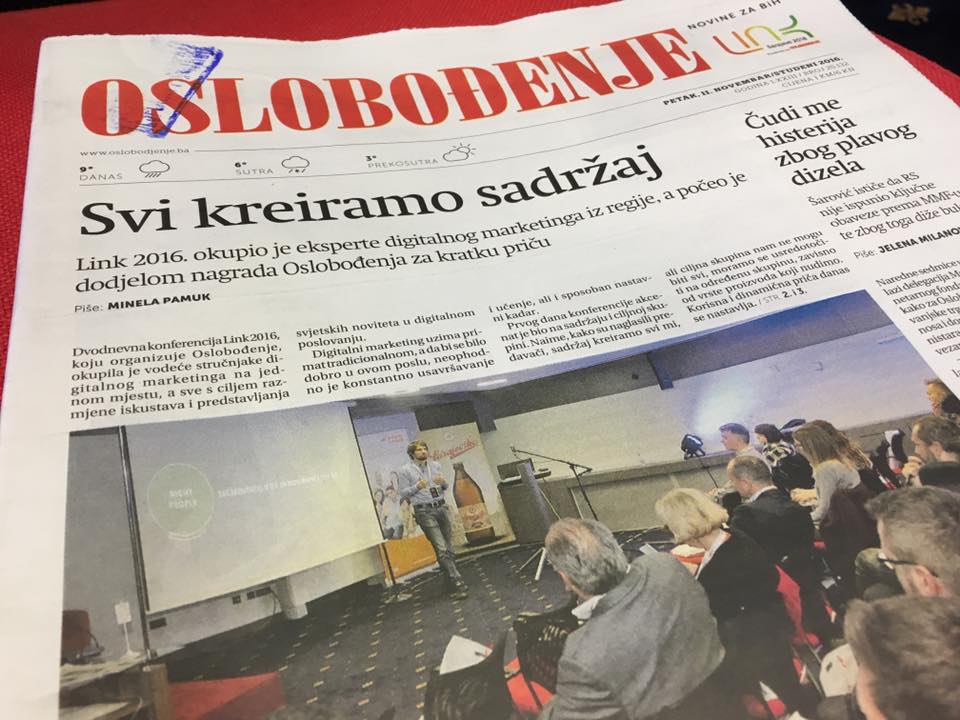 red_orbit's tweet photo. We went to #link2016 and ended up on the first page of #oslobodenje :) /cc @andrazstalec https://t.co/XmPRwqDIeq