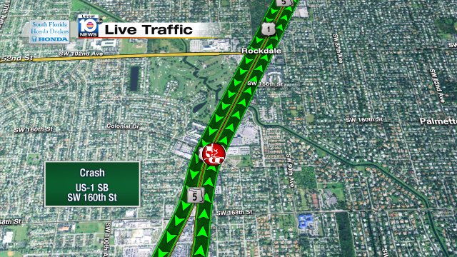 Crash on US-1 SB at SW 160th St #traffic https://t.co/ELyxcP4XSG