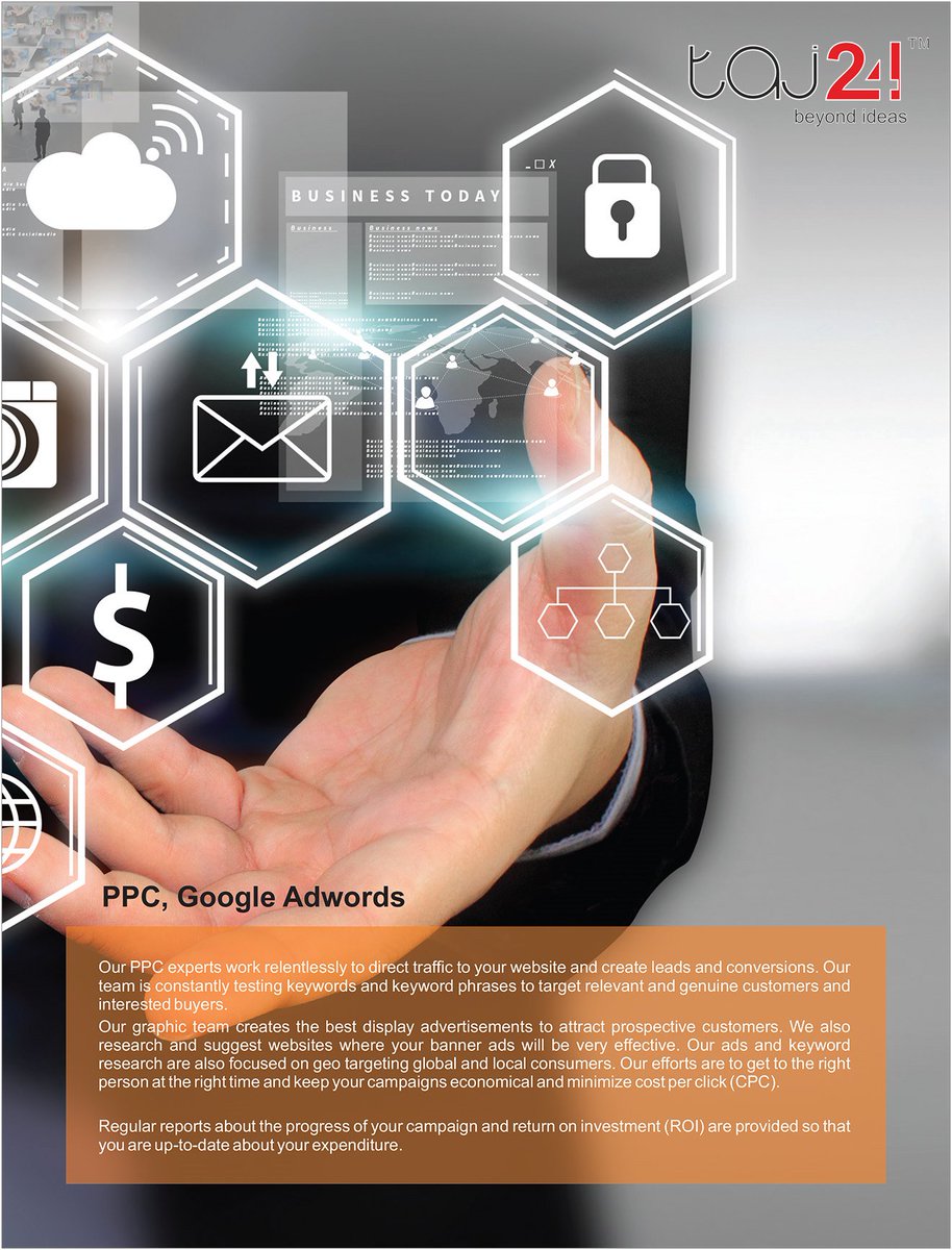 Taj24group's tweet photo. #Online #PayPerClick (#PPC) #Advertisement is a great way of #attracting #PotentialLeads and #IncreasingBusiness. https://t.co/8CiCJr0S6I