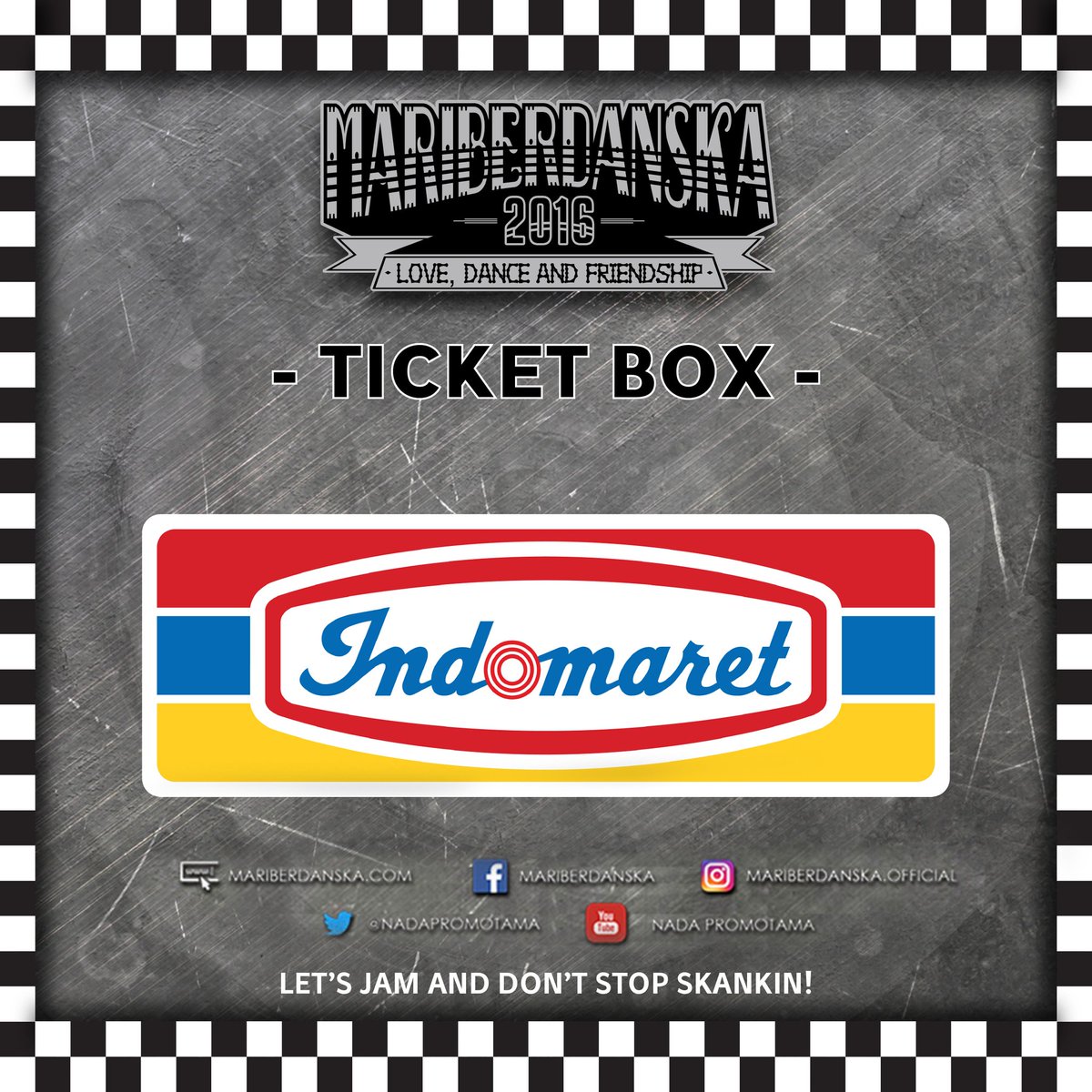 Get your Online tiketbox for #ProjamMariBerdanska at  <a href="/Indomaret/">Indomaret</a> store

#projam
#ProjamMB2016
#MB2016
#MariBerdanska2016