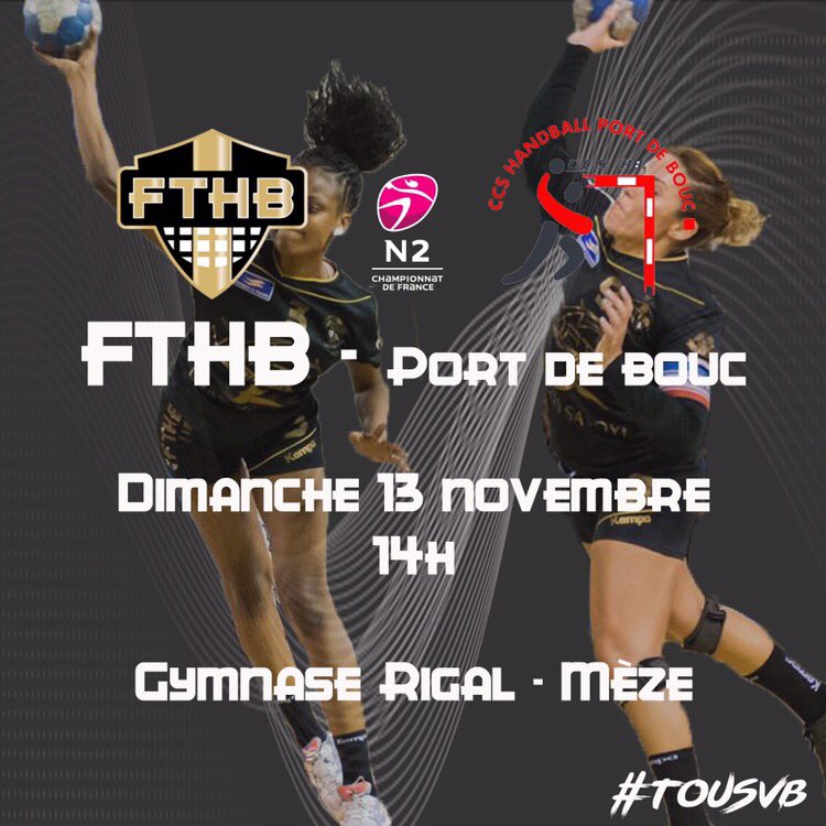FTHB_Officiel's tweet photo. [N2] Match à #Meze

14h N2F @FTHB_Officiel - Port de Bouc

16h N2M @FTHB_Officiel - @CSMarsProv Marseille 

#tousVB #handball #combat https://t.co/dcqlbuL68c
