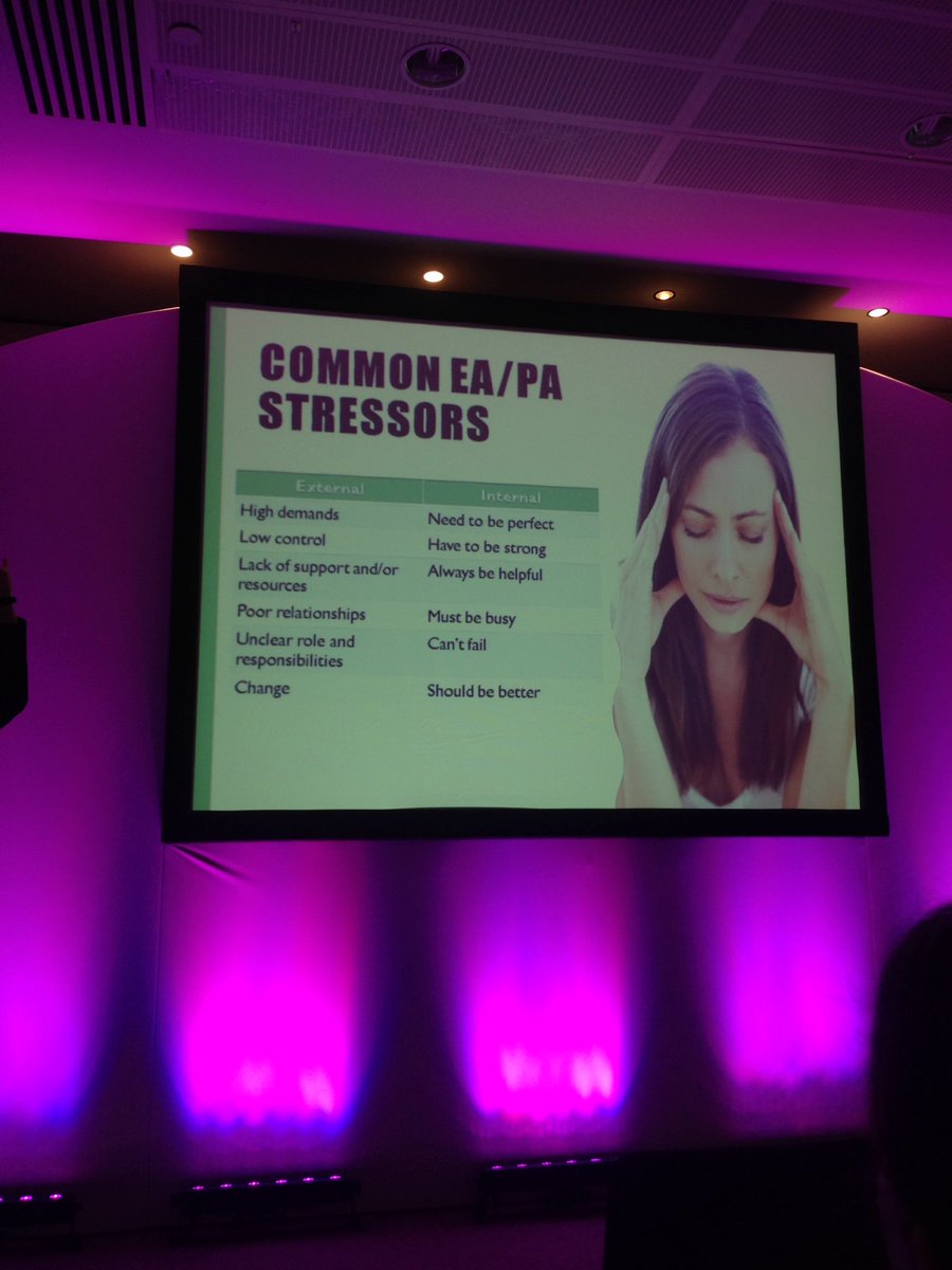thepahub's tweet photo. Some common stressors for PAs.We need to recognise we don't have to be perfect.We can say no when necessary.This is not weakness #PAHUB https://t.co/Fc0gai2L7v