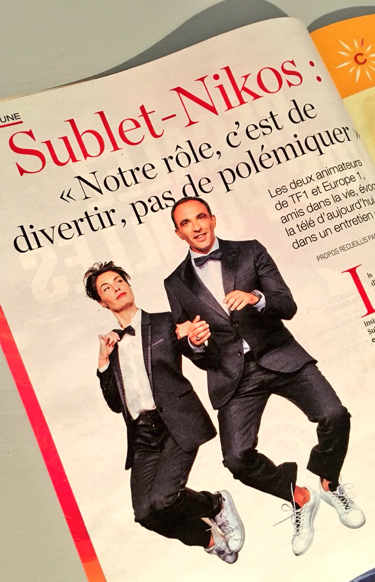 ASubletActu's tweet photo. Cette semaine, retrouvez @alsublet et @nikosaliagas en Une du #TVMagazine. Belle amitié ! ❤️ https://t.co/A5iiDOcqcD