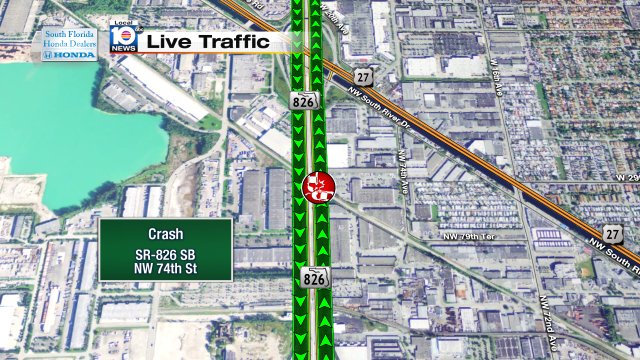 Crash on SR-826 SB at NW 74th St #traffic #miami https://t.co/y1HTyLWcxs
