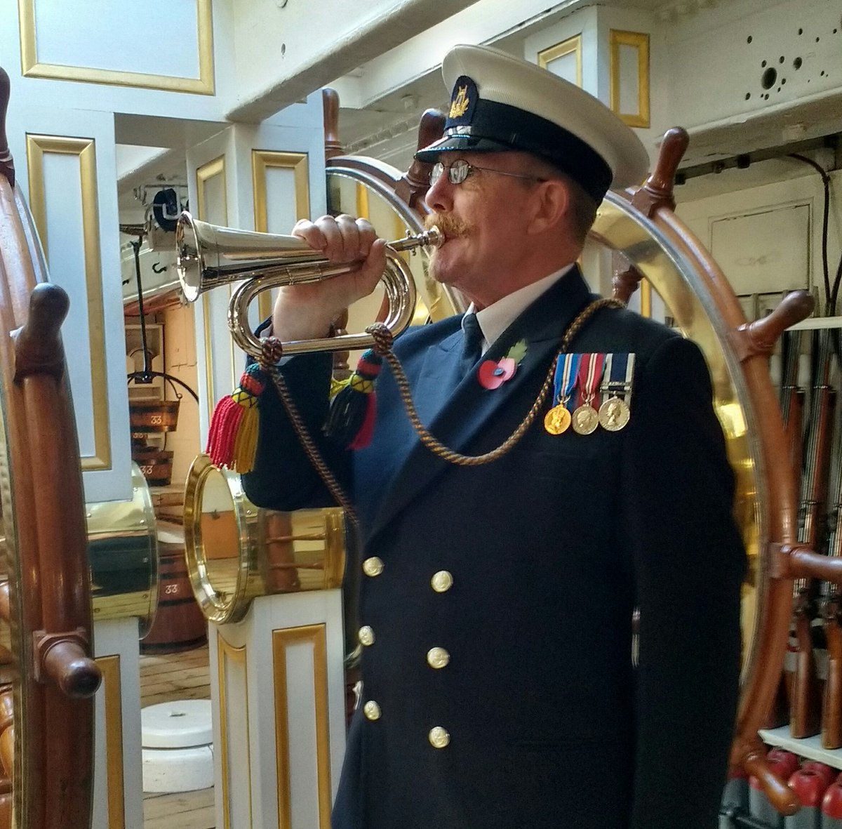 Lovely Remembrance service just now on <a href="/HMSWarrior1860/">HMS Warrior</a> - remembering those we lost this year.