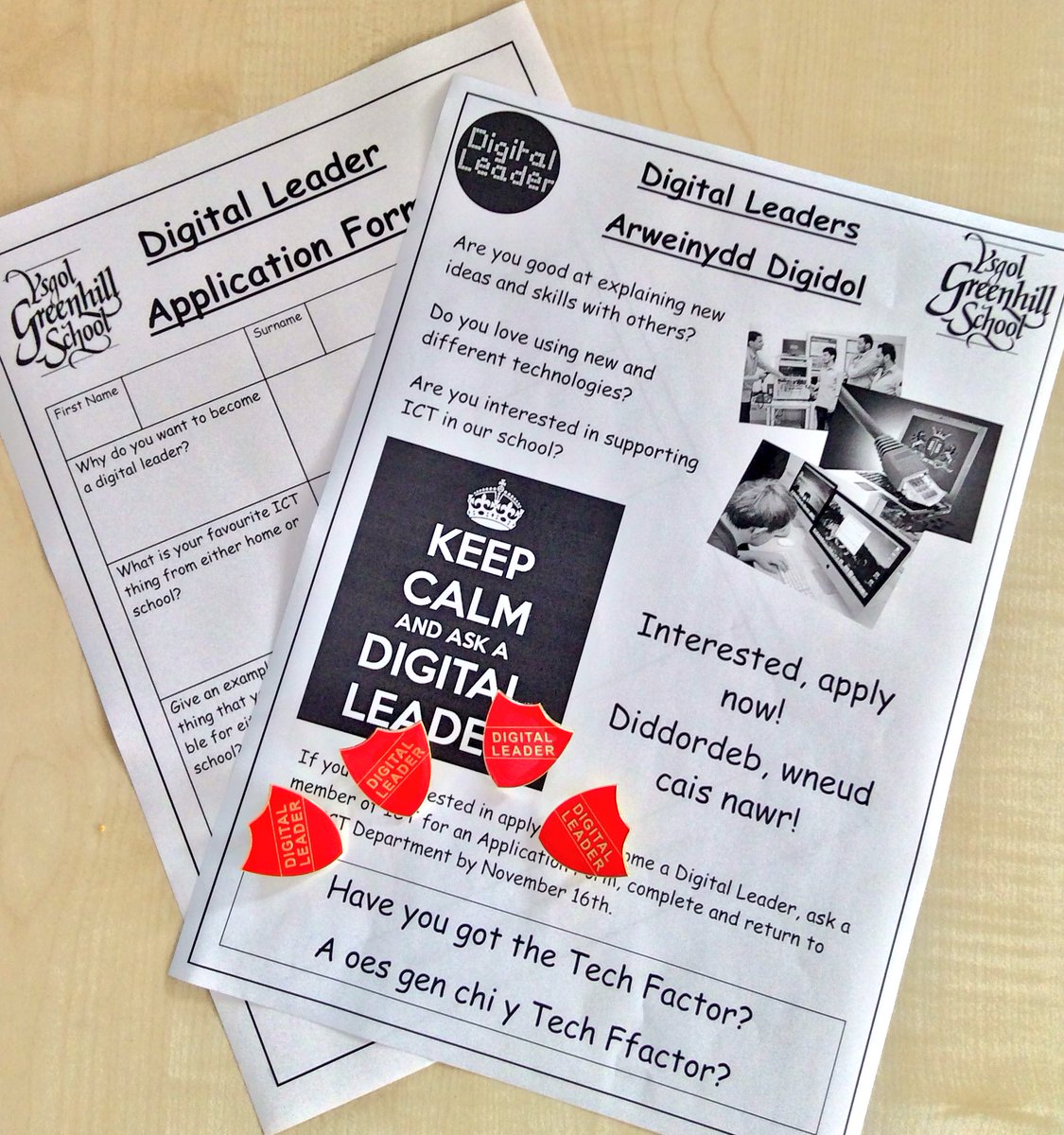 YsgolGreenhill's tweet image. Digital Leaders: the badges have arrived and applications must be in by next Wednesday. #techfactor