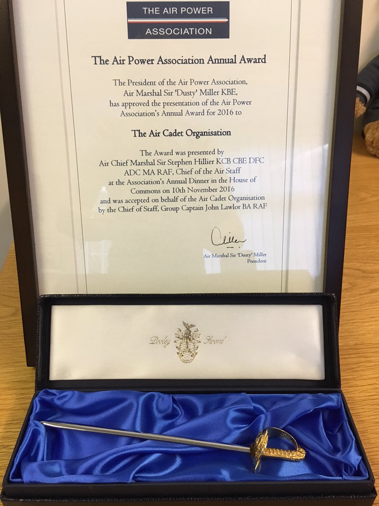 Commandant RAF Air Cadets (@comdtac) on Twitter photo Look what we won!  In a year of many awards, thanks to the Air Power Assoc for presenting their annual award to the ACO. Look what we won!  In a year of many awards, thanks to the Air Power Assoc for presenting their annual award to the ACO.