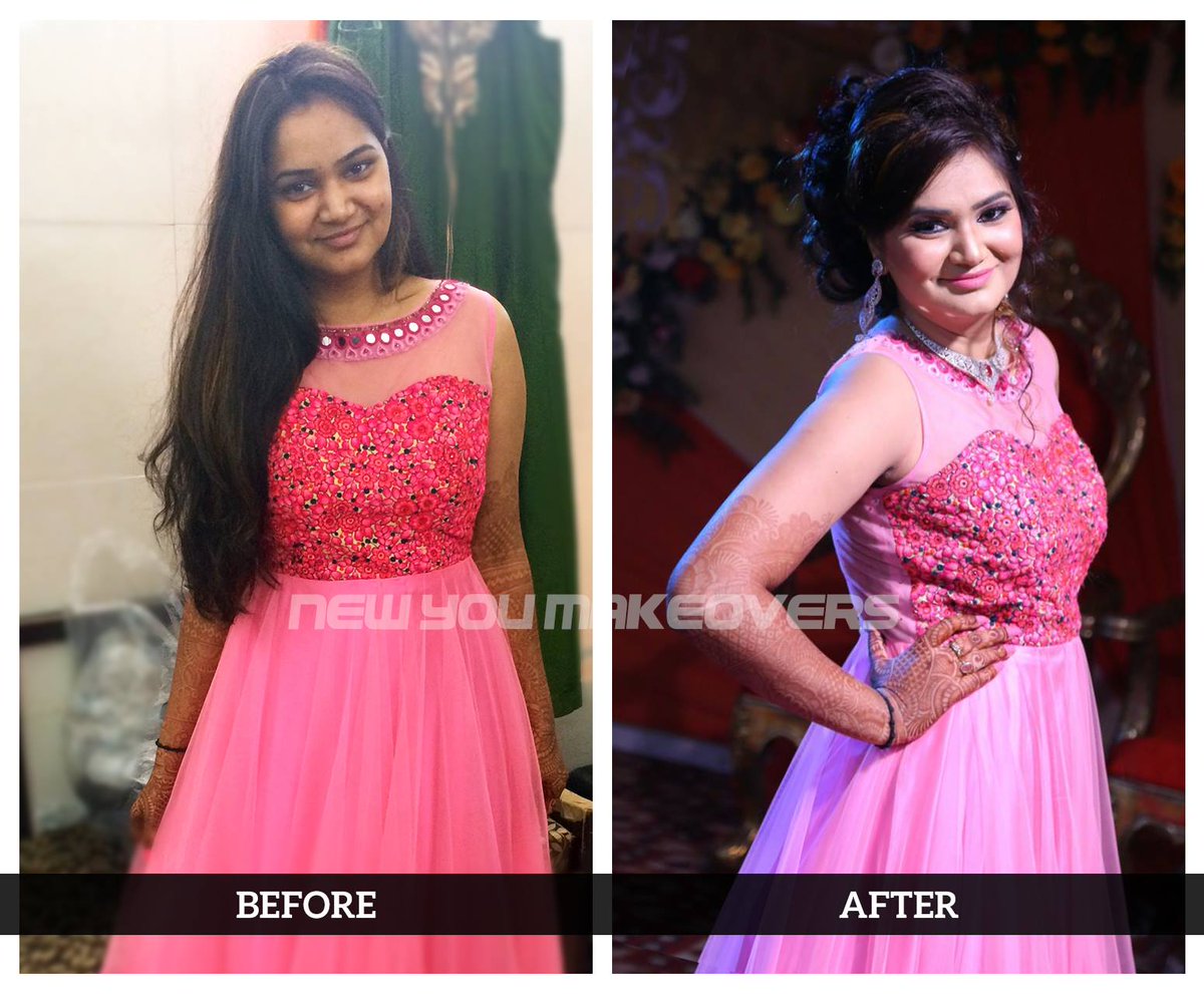 newyoumakeover's tweet photo. Our beautiful client on her Engagement day adorned by Ms. Lalita Arora (MUA &amp; Owner, New You Makeovers)
#NewYouMakeovers #BeforeAfter #Salon https://t.co/coRekEWySn