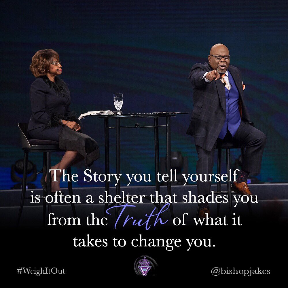 BishopJakes's tweet photo. The story that you tell yourself is often a shelter that shades you from the truth of what it takes to change you! https://t.co/tOCAJoi9L7 https://t.co/yNpJ6CiAzn