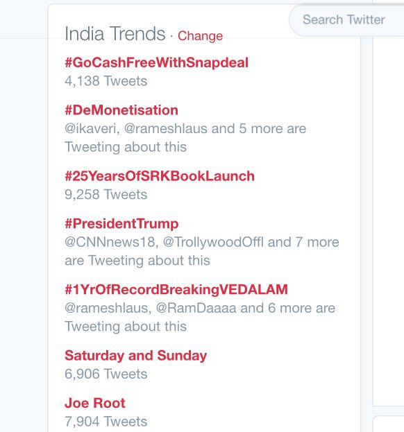 TrollywoodOffl's tweet photo. And already therikka vittufying in India trends. #ThalaFans 💪🏻

#1YrOfRecordBreakingVEDALAM https://t.co/8HsQp3oD8I