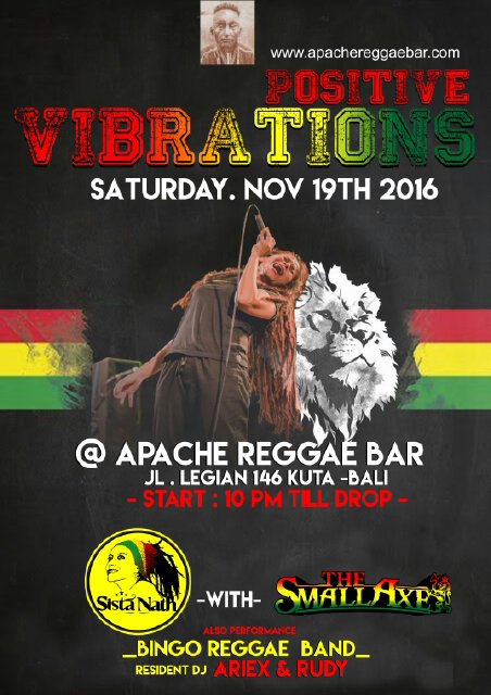 w/ ApacheReggaebar present #POSITIVEVIBRATIONS_Saturday,Nov.19th 2016 cc @theSmallaxe <a href="/MissindoDuta/">Missindo Duta</a> <a href="/agungngurah/">agung ngurah</a>
