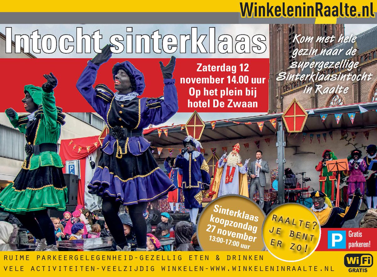 Gezellig zaterdag Sinterklaas inhalen in het centrum van Raalte...