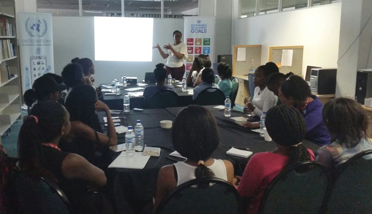 unicwindhoek's tweet photo. .@WHONAMIBIA leads an engaging discussion about #teenagepregancy and #sexualhealth. #ProsperousPaths https://t.co/uESH0C2rKR