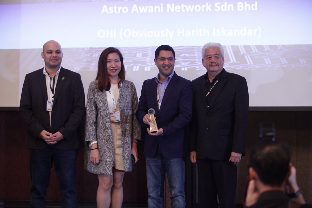 501Awani's tweet photo. @ObviouslyHarith is awarded for Best Lifestyle Website (Gold) &amp; Best Digital Advertising Campaign (Gold) at Asian Digital Media Awards 2016. https://t.co/Tjr2zFhJ6J