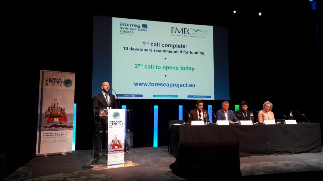 EMEC_Ltd's tweet photo. Oliver Wragg launches second call for free access to real sea test sites #foresea #OEE2016 https://t.co/TvJSHlfjf5 https://t.co/Jd32DHGUhC