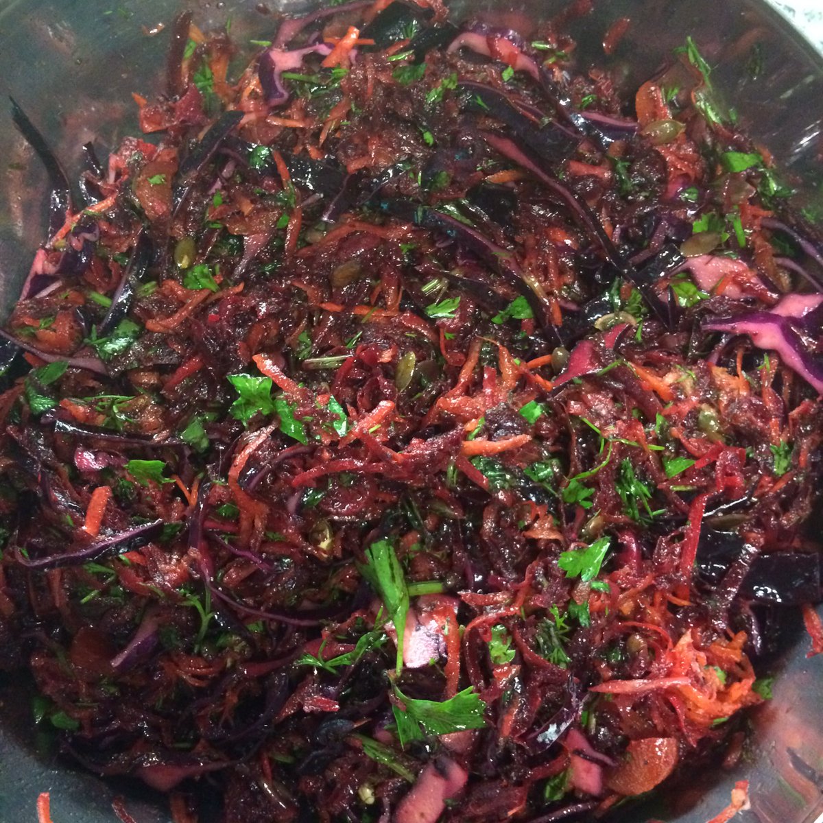 Our beetroot salad made fresh this morning, goes very well with our @dukeshillham glazed ham! 😋😋😋 #leighonsea #millysdeli