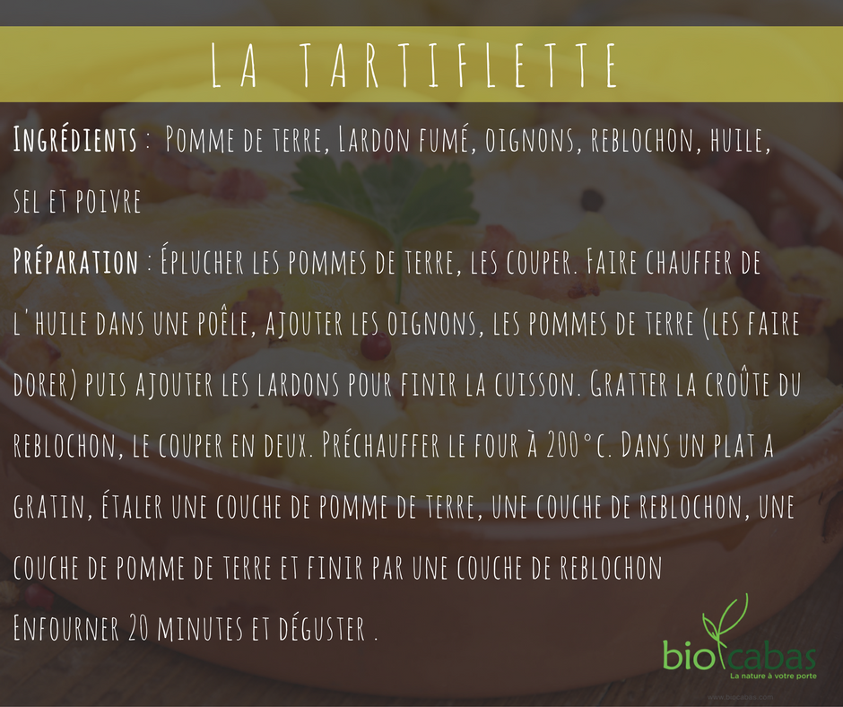 Biocabas's tweet photo. Il fait froid aujourd'hui, une petite #tartiflette ? Grâce au contenu de votre cabas, c'est possible :) 
#Bio #Nord #Lille #Hiver #Froid https://t.co/9pu8xXGdu2