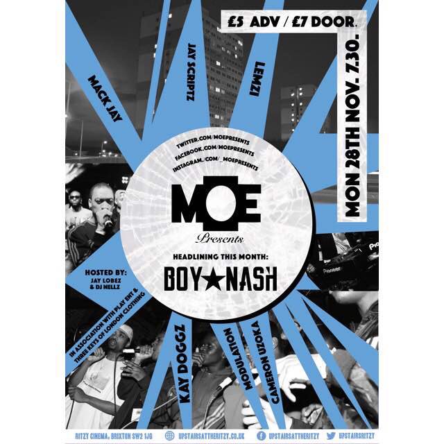 BoyNash's tweet photo. Headline Show W/ @MOEPresents 

📆 28/11/2016 

Grab Tix - https://t.co/ho0aCv7xcJ

Plus 🎥 Armageddon Cypher https://t.co/x4BBtkYSuO