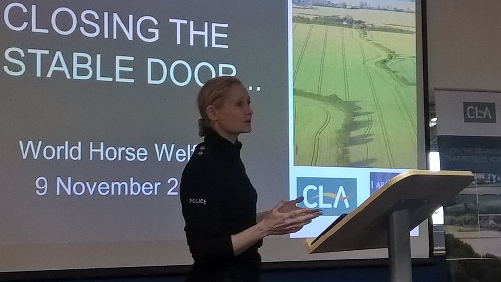 CLAEast's tweet photo. .@RuralCrimeNfk now addressing the event @HorseCharity - 812 #flygrazing issues in #Norfolk between 2014 & 2016. https://t.co/zrRnvORhRS