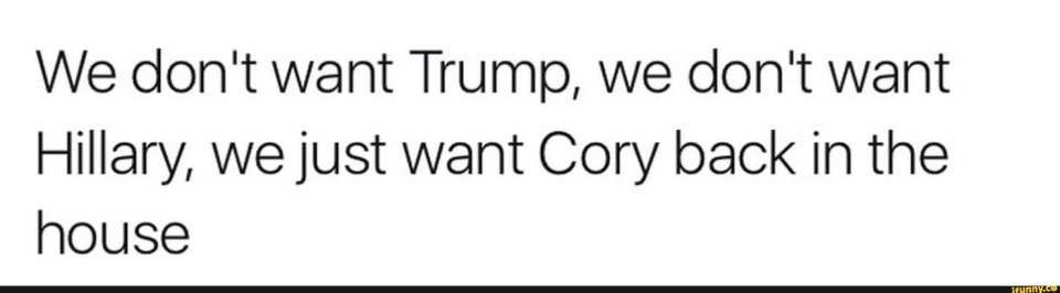 RandiTheRat's tweet photo. #bringbackcory https://t.co/2fMZHe9bPy
