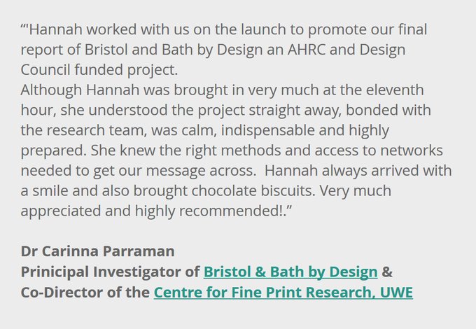 On a nicer note today, I received a lovely testimonial for my work on the <a href="/BBxD_/">Bristol+BathxDesign</a> Project over the last few weeks :-) bit.ly/2fxRbem