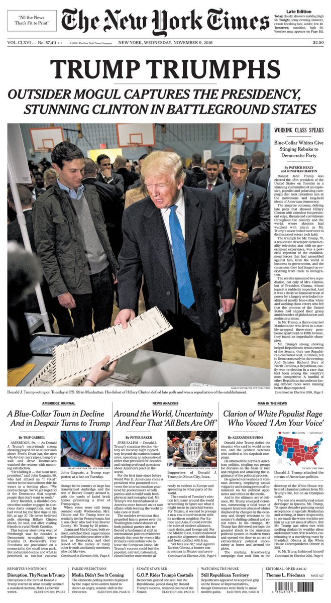 The New York Times on Twitter: "The front page of The New York Times