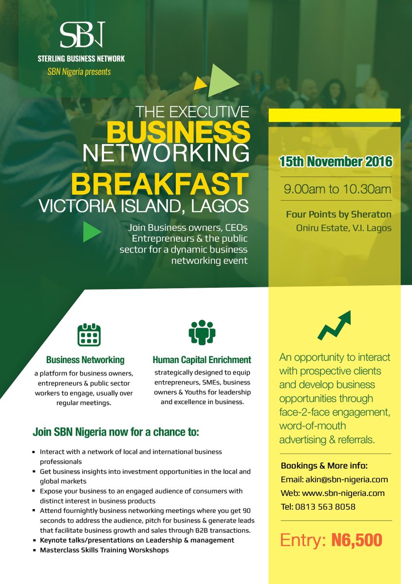 Start your day right by registering for the Executive Business Breakfast Networking. Click here to register: goo.gl/lEqXKN
