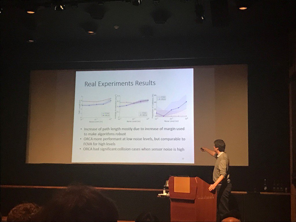 DARS2016's tweet photo. Steven Roelofsen on a comparative study of collision avoidance algorithms for unmanned aerial vehicles #DARS16 https://t.co/Cwb5X37HwK