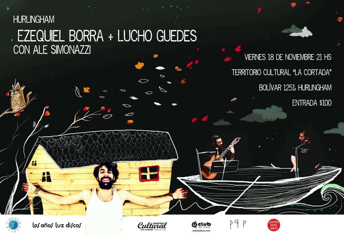 Viernes 18 <a href="/luchoguedes/">Lucho Guedes</a> <a href="/ezequielborra/">Ezequiel Borra</a> y <a href="/AleSimonazzi/">Ale Simonazzi</a> en #Hurlingham!