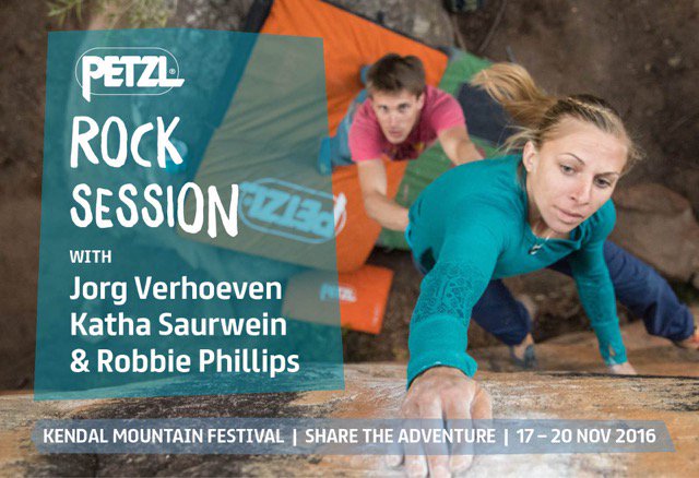 Coming to @kendalmountain this year? Dont miss the @Petzl Rock session with Jorg Verhoeven, Katharina Saurwein and @RobbiePhillips_