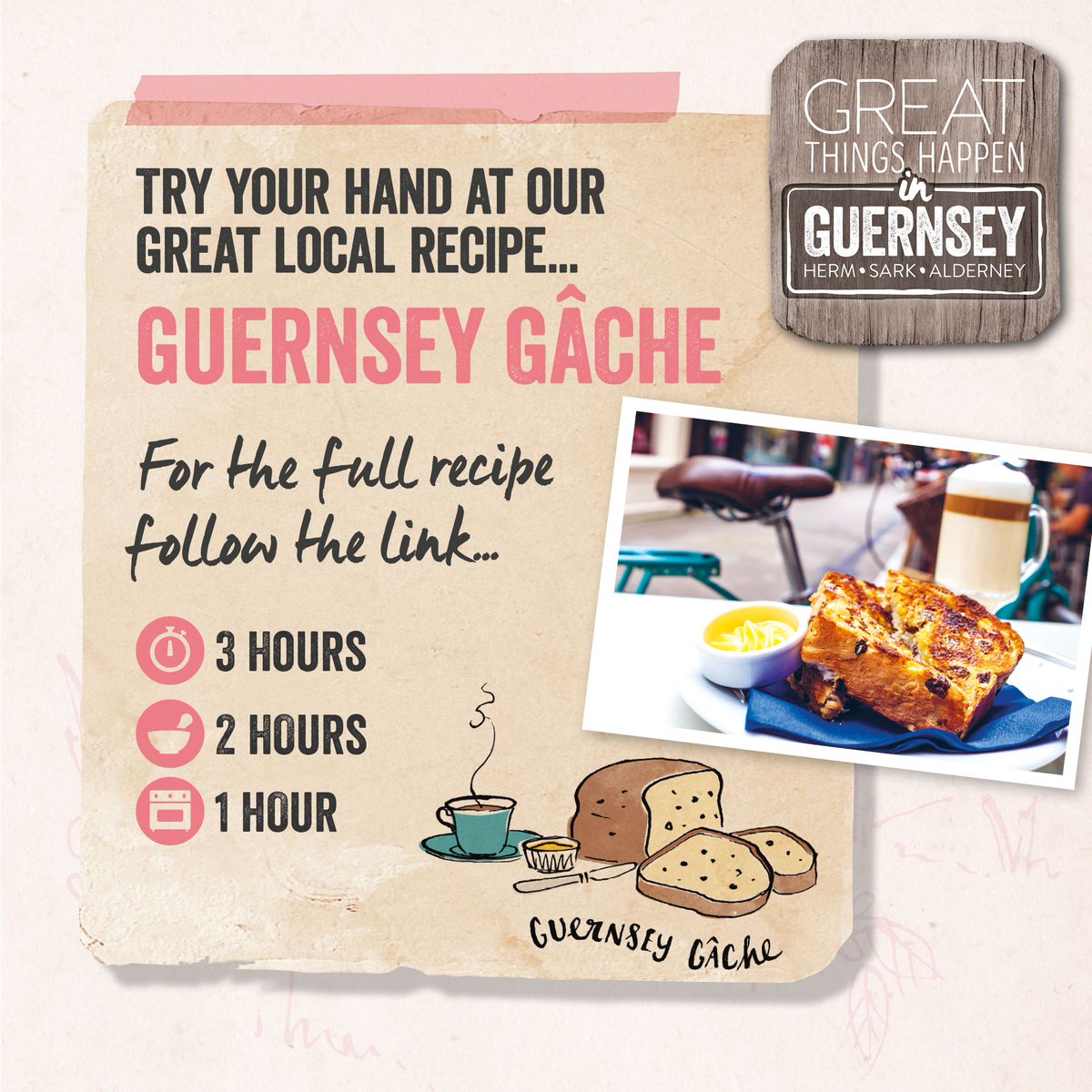 Guernsey Gâche is delicious with Guernsey butter. Check our recipe: socsi.in/do82O