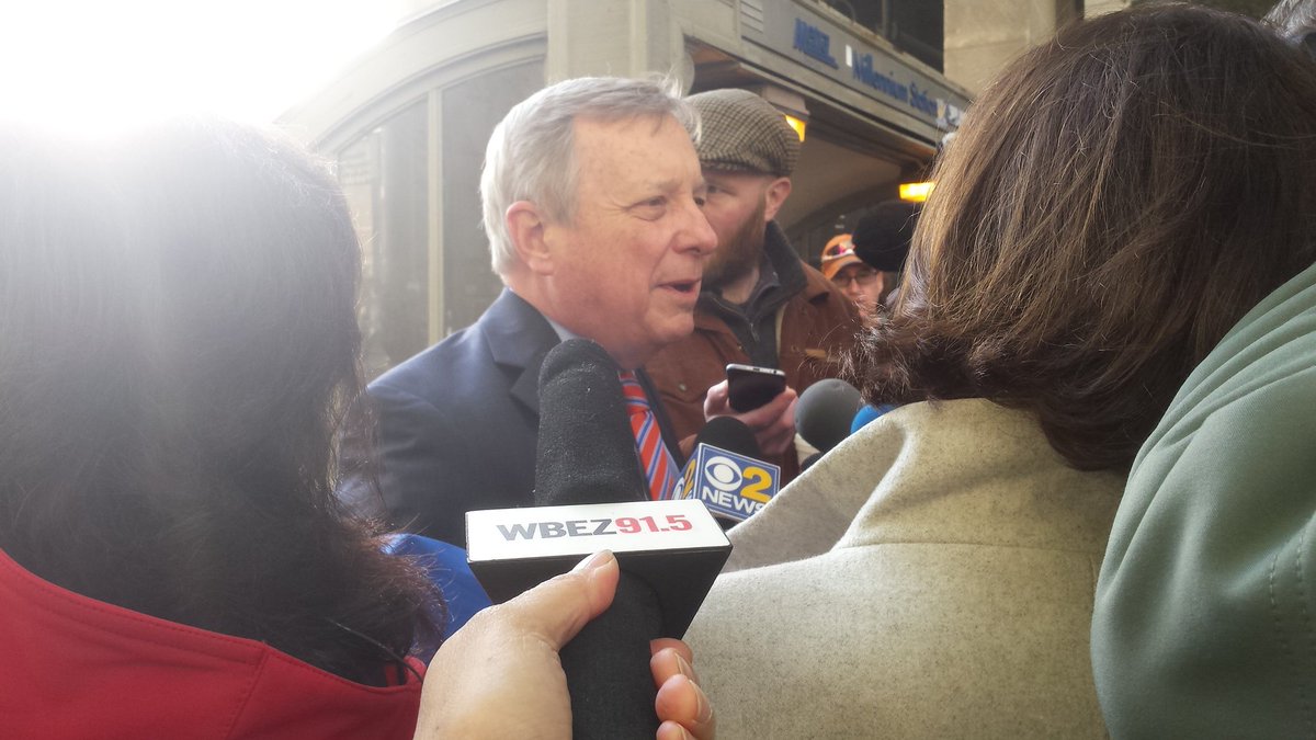 monicaeng's tweet photo. .@SenatorDurbin tells worried minorities "there are people in Washington ready 2 look out for you. My responsibility grew last night" @WBEZ https://t.co/UogR3YXJSA