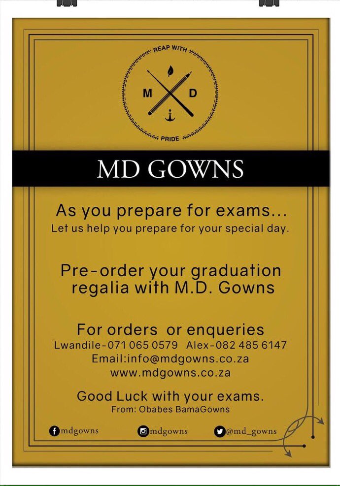md_gowns's tweet photo. Let us take care of the rest.
#ReapWithPride #ZwakalaKoJozi #graduation2017 #goals @AfricaBizRadio @pritchheart @BuLay_lay @TYN10_MUFC_ #WCW https://t.co/24zNl0eoqP