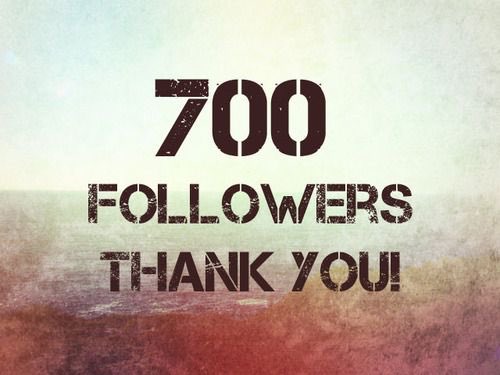 Thank you so much I never thought I would get 700 followers but now I have😎👍👏