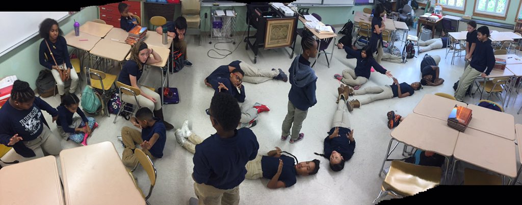 Scottfwill's tweet photo. #rp233 Students reviewed the geography of Egypt, Kush, and Canaan by making human maps! https://t.co/QJA0iMB9XG