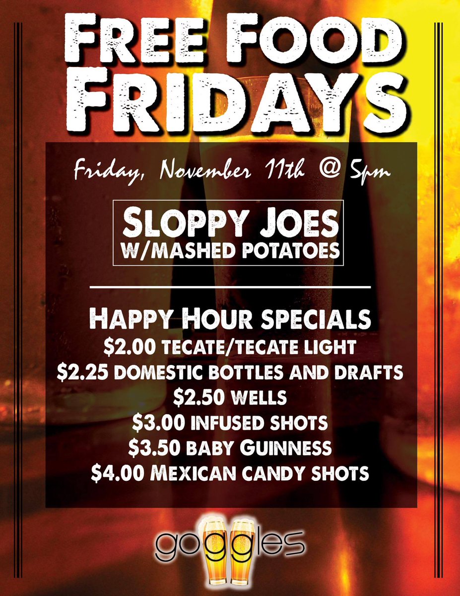 SABeerGoggles's tweet photo. Don’t forget to swing by for FREE sloppy joes and mashed potatoes at 5 PM! #FFF https://t.co/MVFNJVlgCA