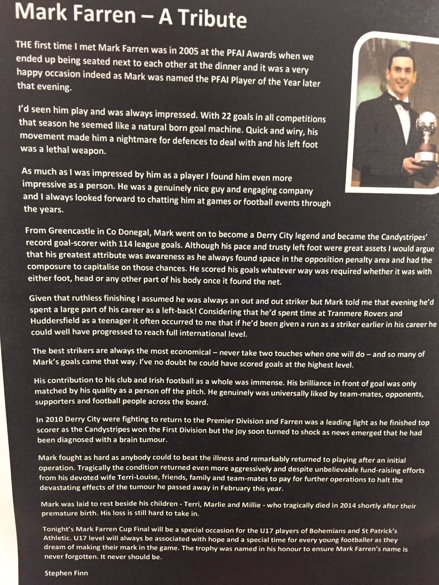gerramia's tweet photo. A nice tribute to Mark in the 17s final programme. https://t.co/FLxeRbXBQ4