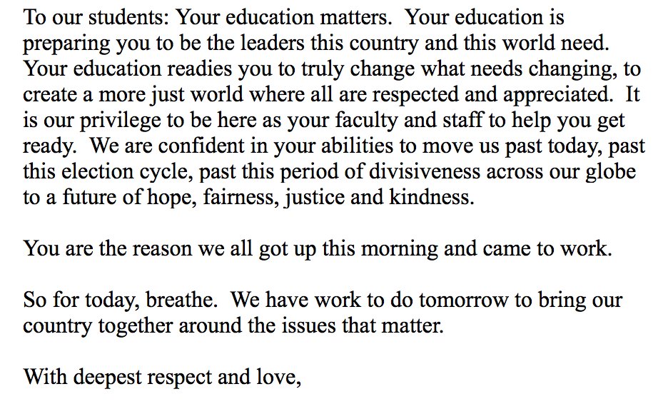mcjax_'s tweet photo. Honestly love my school for sending us this email this morning. #JusticeAndUnity #MSMU #Unstoppable 💜💛🇺🇸 https://t.co/G9hwYJgPi6