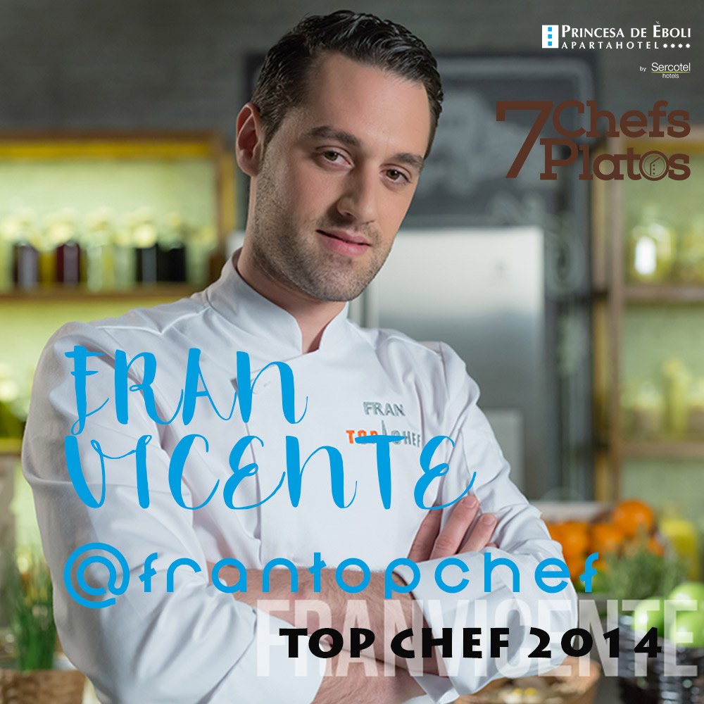 HPrincesa_Eboli's tweet photo. 🔊#Sábado12 @FranTopChef te puede sonar por su paso por #Topchef2014, aunque también por su consagrada carrera entre fogones.Estará en #7C7P https://t.co/NRqVkOzlno
