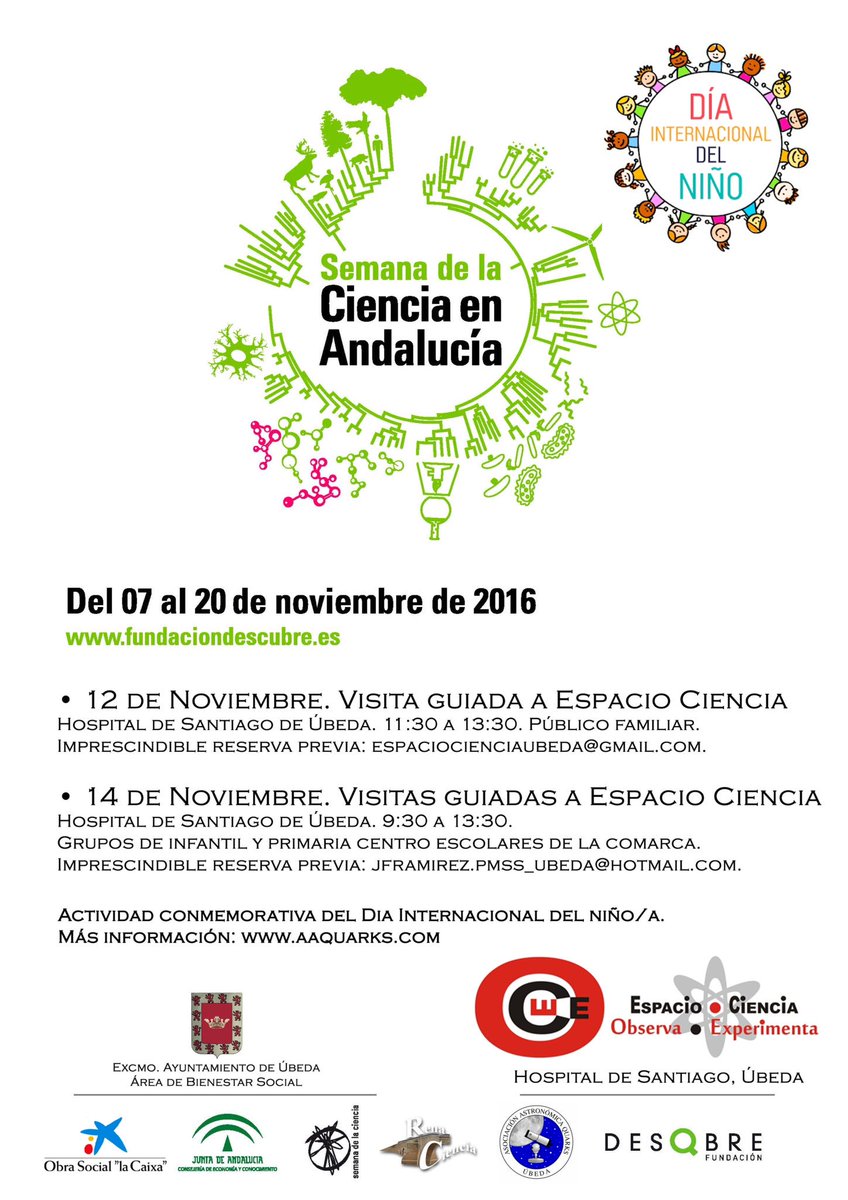 Participa en la semana de la ciencia en Andalucía con nosotros!!!!