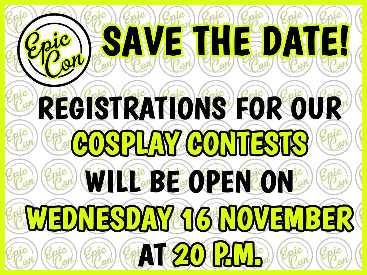 Die Registrierung für den Cosplay-Contest der <a href="/EpicCon_de/">EpicCon</a> startet am 16.11. um 20 Uhr!
Weitere Infos:
facebook.com/EpicCon.German…