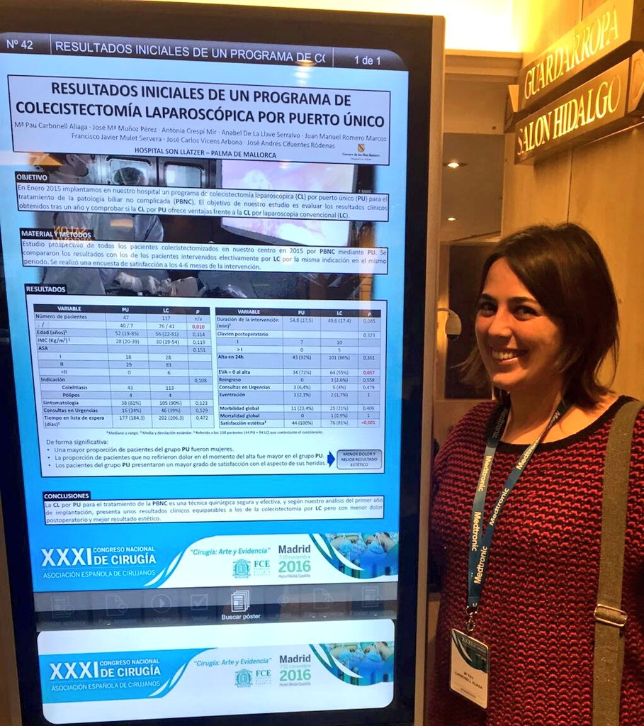 Cirurgia Son Llàtzer (@cirugia_hsll) on Twitter photo Todo el <a href="/SonLlatzer/">Hospital Universitari Son Llàtzer</a> con la Dra. Carbonell, que va a defender su poster, seleccionado entre los mejores del congreso. #cncirugia16 Todo el <a href="/SonLlatzer/">Hospital Universitari Son Llàtzer</a> con la Dra. Carbonell, que va a defender su poster, seleccionado entre los mejores del congreso. #cncirugia16