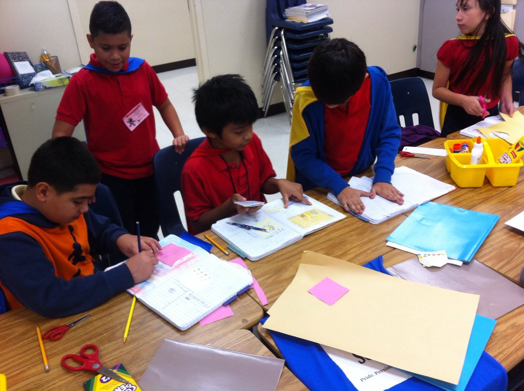 KariDierks's tweet photo. Third grade math students publishing output pages and a monster math book @smithacad #mathcreativity https://t.co/9YNlXV2bNR