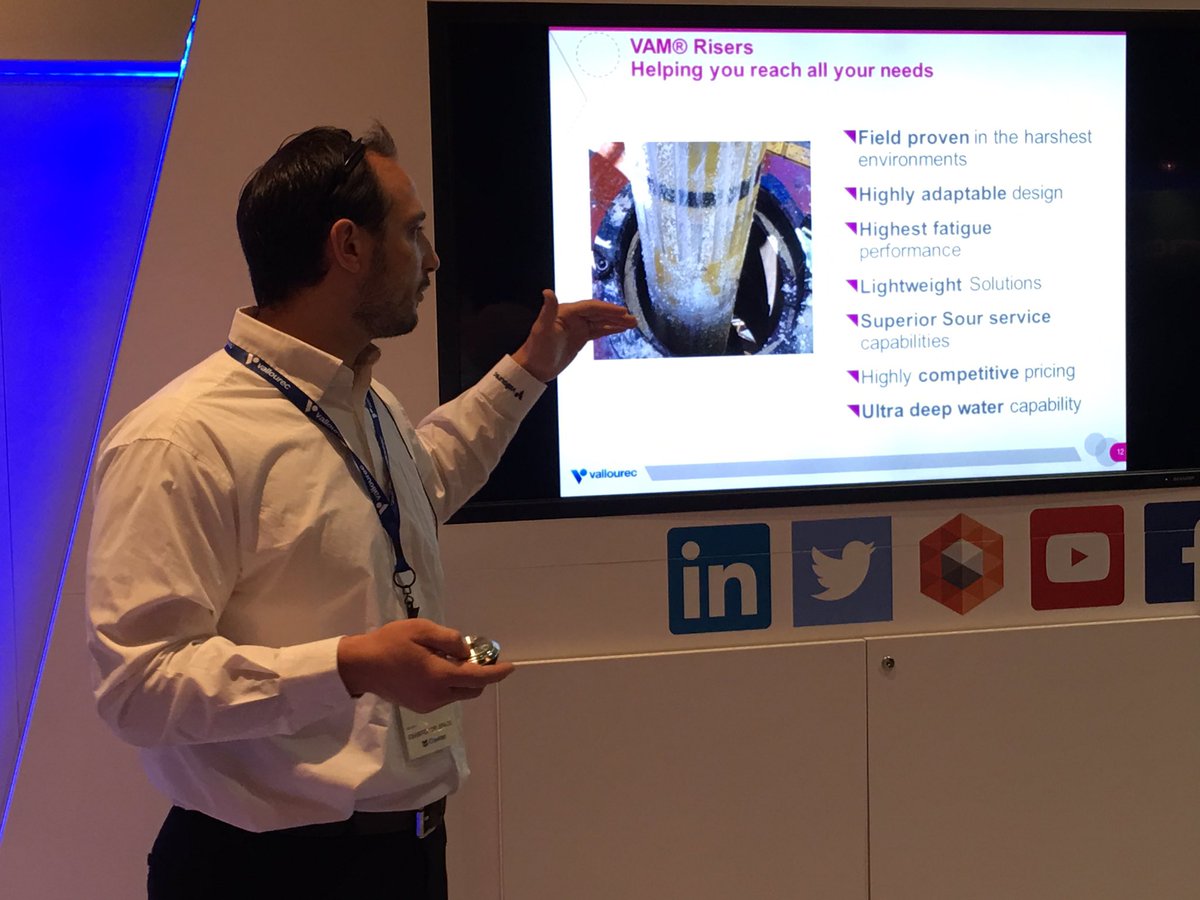 FDuclot's tweet image. Missed the #riser presentation? Talk to the experts in person #vallourec booth 612 #DeepOps