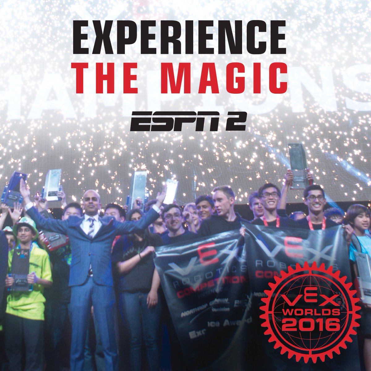 REC_Foundation's tweet image. #ESPN2 #VEXWorlds 2016 special is now online for viewing, relive the magic or watch for 1st time! youtu.be/ArxXmkv-9Vg #omgrobots