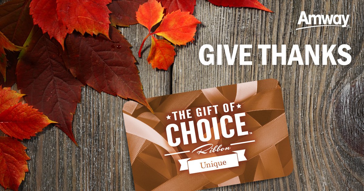 Show You’re Thankful: Let your loved ones choose their perfect gift! Shop Ribbon: (oak.ctx.ly/r/585ba) #Amway