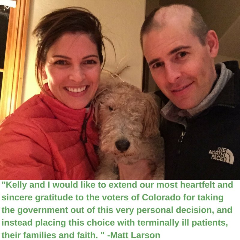 Options4CO's tweet photo. Thank you Matt Larson for your courageous advocacy to pass #Prop106. Thank you volunteers &amp; supporters. https://t.co/3P89j0exFI #copolitics https://t.co/iqYZAnGGdO