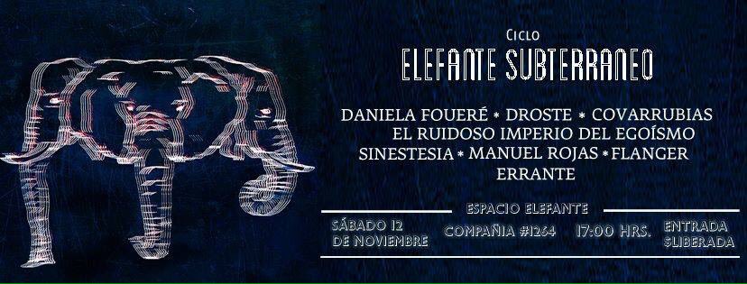 drostebanda's tweet photo. Este sábado estaremos tocando en #CicloElefanteSubterraneo 🙂
#tocata #envivo #panorama @experimentosru #panoramassantiago https://t.co/NFpPoBXbbZ
