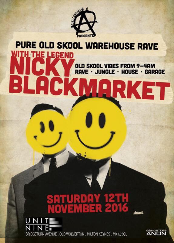 Old skool warehouse rave in Milton Keynes this Saturday with <a href="/nickyblkmkt/">nicky blackmarket</a> @21stCentAnarchy! Tickets just £6 here --> fatso.ma/tIe
